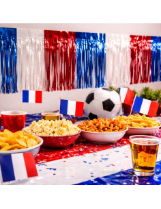 Guirlande à franges brillantes France 3 m – Bleu blanc rouge