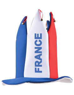 Chapeau bouffon France bleu blanc rouge adulte 2