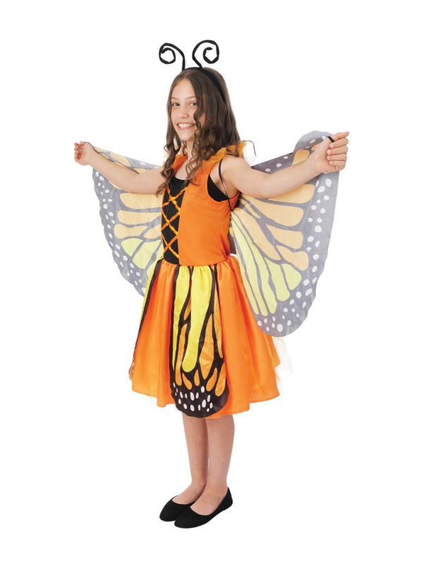 Déguisement de papillon orange enfant avec ailes et serre-tête