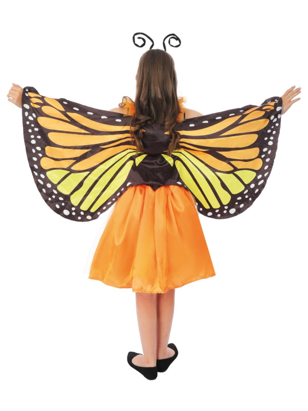 Déguisement de papillon orange enfant avec ailes et serre-tête