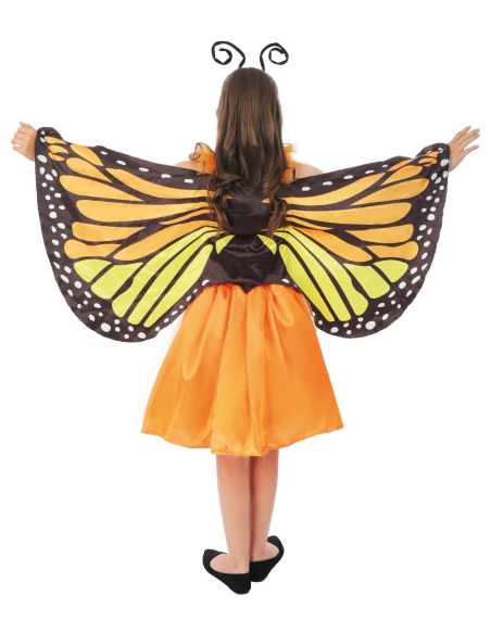 Déguisement de papillon orange enfant avec ailes et serre-tête