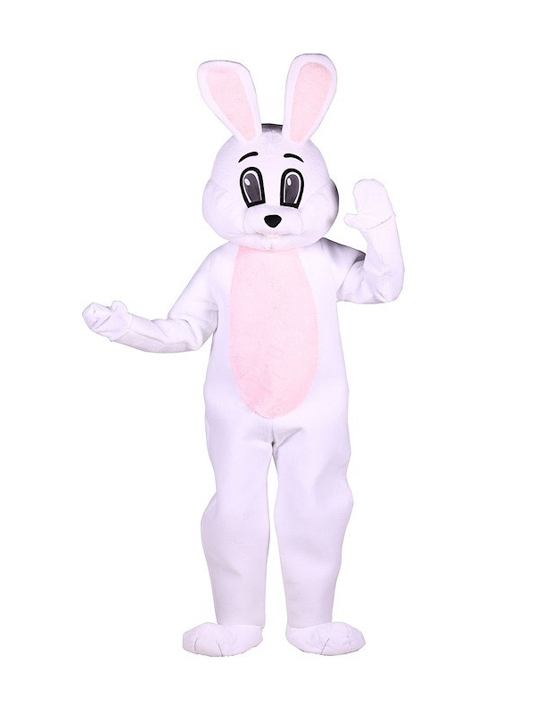Mascotte de luxe Lapin de Pâques adulte – Costume complet avec tête, gants et couvre-chaussures