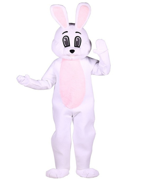 Mascotte de luxe Lapin de Pâques adulte – Costume complet avec tête, gants et couvre-chaussures