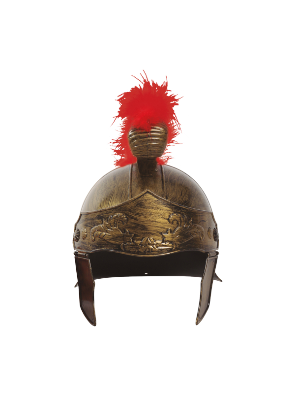 Casque romain adulte avec crête rouge – Casque antique style gladiateur