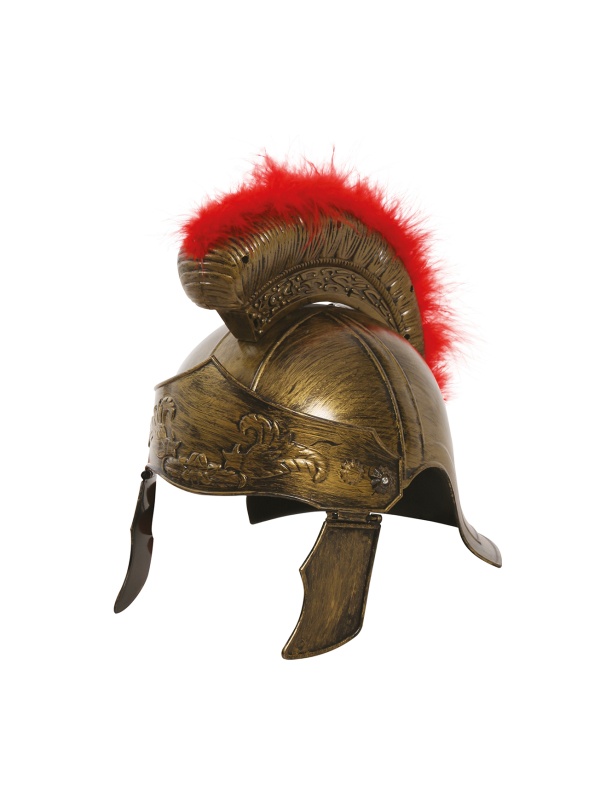 Casque romain adulte avec crête rouge – Casque antique style gladiateur