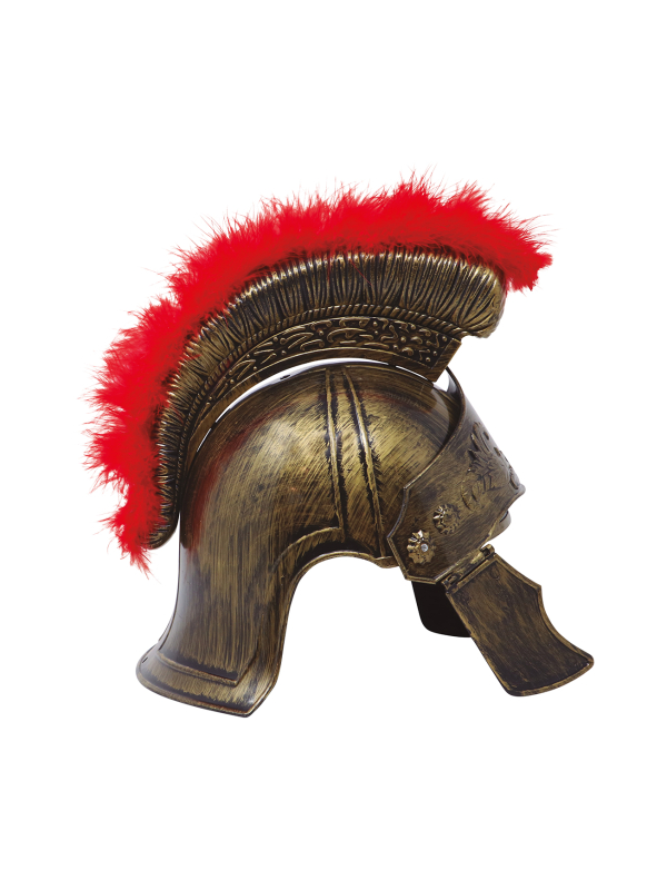 Casque romain adulte avec crête rouge – Casque antique style gladiateur