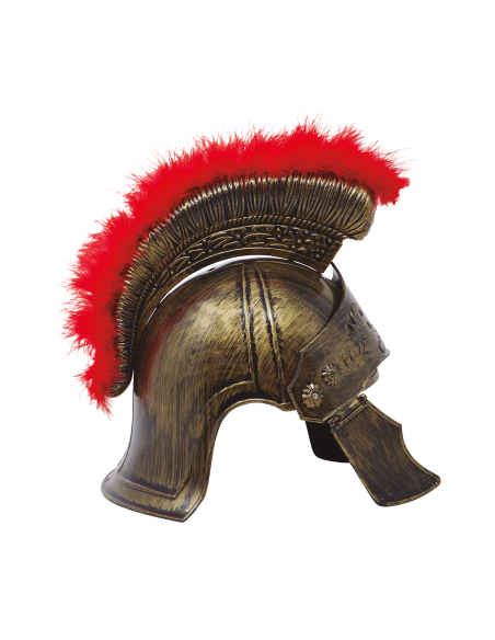 Casque romain adulte avec crête rouge – Casque antique style gladiateur