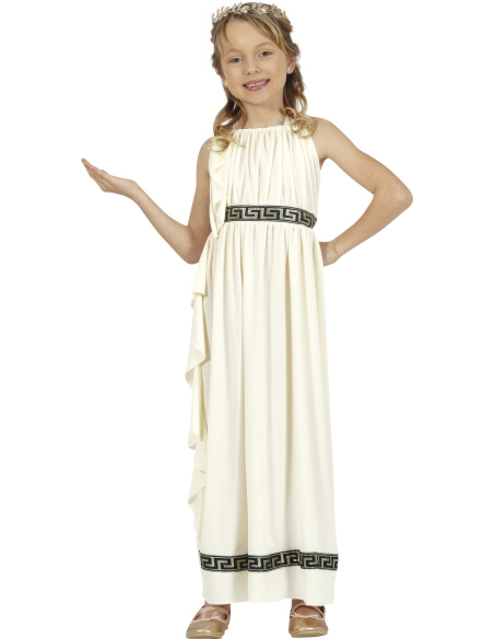 Déguisement romaine fille – Robe antique blanche style déesse romaine