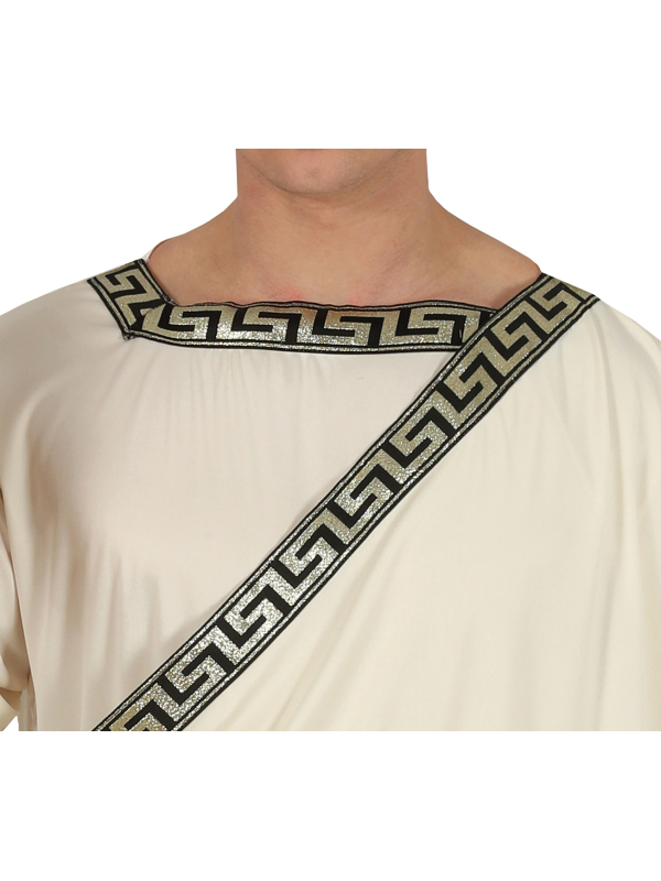 Déguisement romain homme – Tunique antique ivoire avec liseré grec