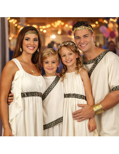 Déguisement romaine femme – Robe longue antique avec bandeau style grec 2