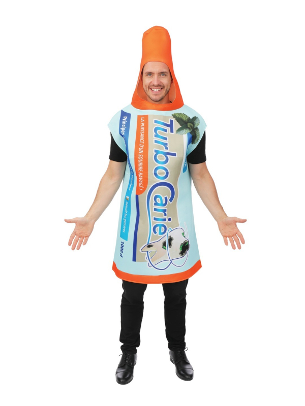 Costume Dentifrice Turbocarie Adulte – Déguisement Humoristique Taille Unique