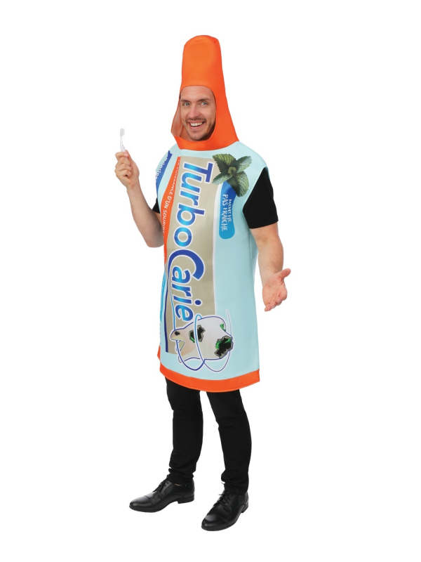 Costume Dentifrice Turbocarie Adulte – Déguisement Humoristique Taille Unique