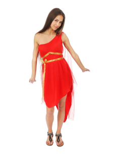 Déguisement Aphrodite Adulte – Robe de Déesse Grecque Rouge Élégante