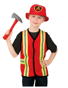 Déguisement Pompier Enfant – Set avec Gilet, Chapeau et Hache