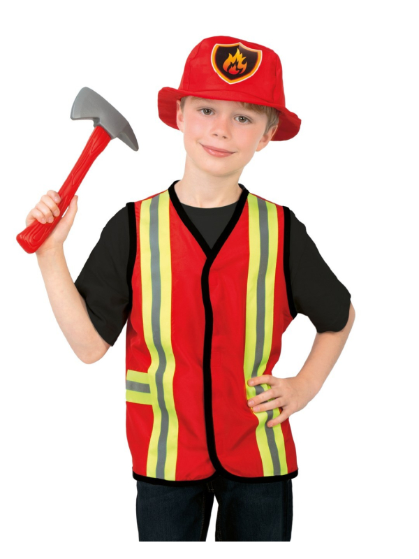 Déguisement Pompier Enfant – Set avec Gilet, Chapeau et Hache