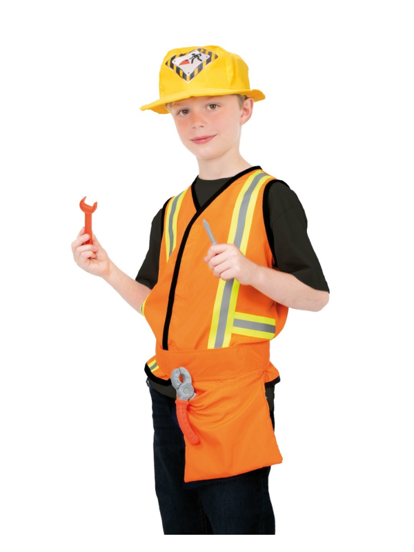Déguisement Chef de Chantier Enfant – Set avec Gilet, Casque et Outils
