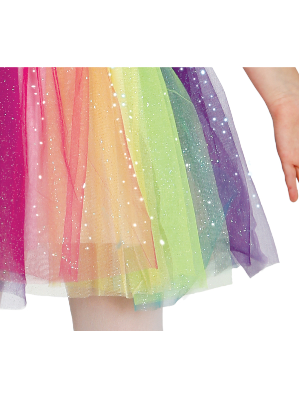 Déguisement Licorne Fille Arc-en-ciel avec robe tutu et serre-tête