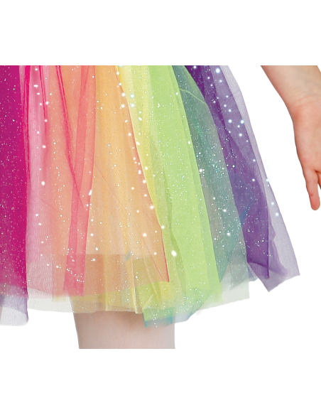 Déguisement Licorne Fille Arc-en-ciel avec robe tutu et serre-tête