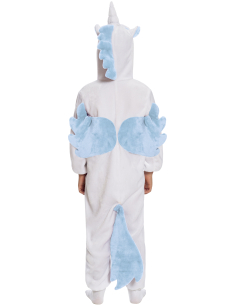 Déguisement Kigurumi Licorne Enfant Bleu et Blanc avec Capuche 2