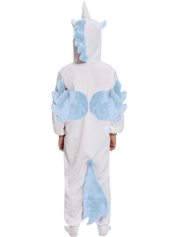 Déguisement Kigurumi Licorne Enfant Bleu et Blanc avec Capuche