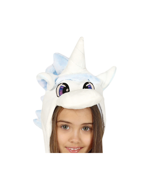 Déguisement Kigurumi Licorne Enfant Bleu et Blanc avec Capuche