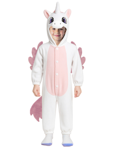 Déguisement Kigurumi Licorne Enfant Rose et Blanc avec Capuche 2