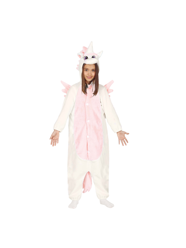 Déguisement Kigurumi Licorne Enfant Rose et Blanc avec Capuche