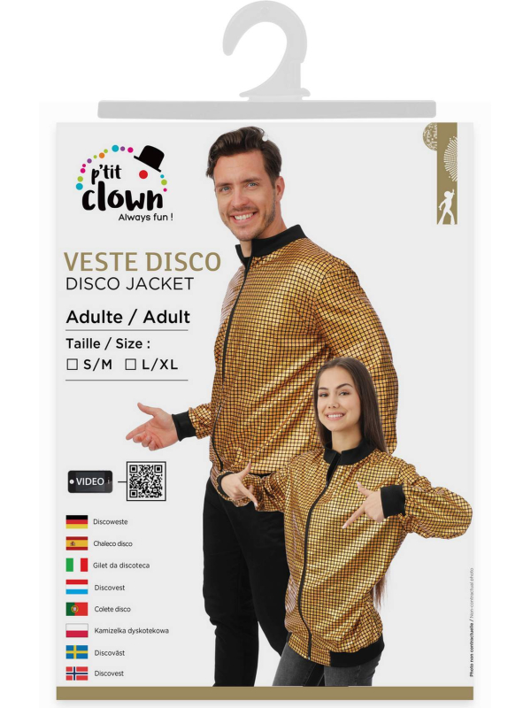 Veste Disco Or Adulte – Motif Boule à Facettes