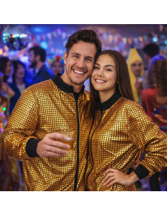 Veste Disco Or Adulte – Motif Boule à Facettes