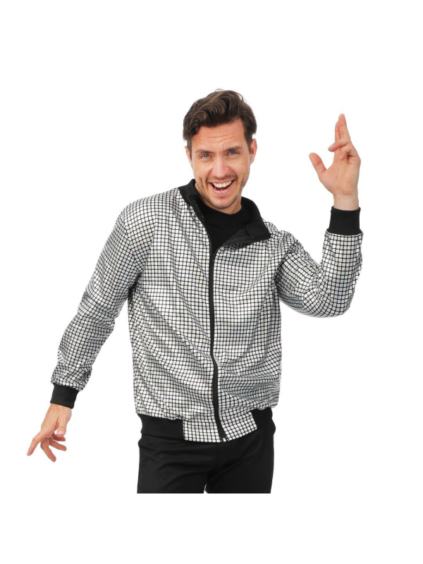 Veste Disco Argent Adulte – Effet Miroir Style Boule à Facettes