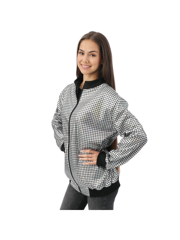 Veste Disco Argent Adulte – Effet Miroir Style Boule à Facettes