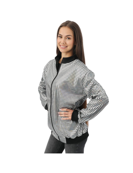 Veste Disco Argent Adulte – Effet Miroir Style Boule à Facettes
