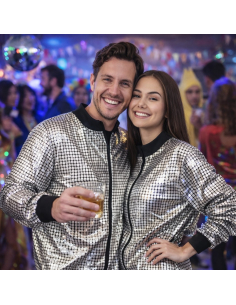 Veste Disco Argent Adulte – Effet Miroir Style Boule à Facettes
