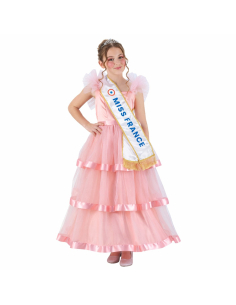 Déguisement Miss France® Officiel – Robe Rose à Volants pour Enfant 2