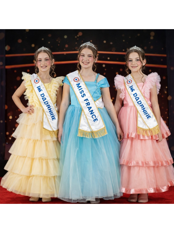 Déguisement Miss France® Officiel – Robe Rose à Volants pour Enfant