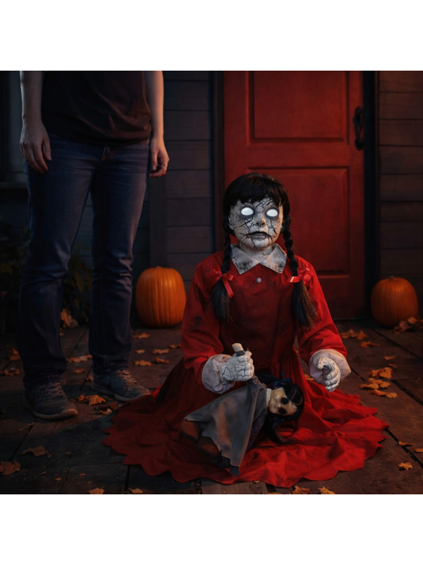 Automate Halloween Fille Hantée Bondissante avec Poupée 74 cm – Haunted Living Jumping Girl
