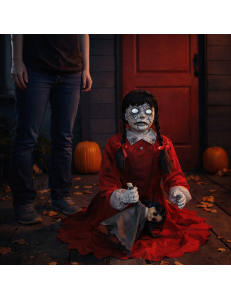 Automate Halloween Fille Hantée Bondissante avec Poupée 74 cm – Haunted Living Jumping Girl