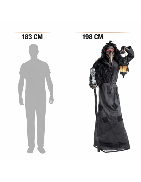 Automate Halloween Grand Corbeau de la Peste Animé 198 cm – Raven Gruesome Grounds