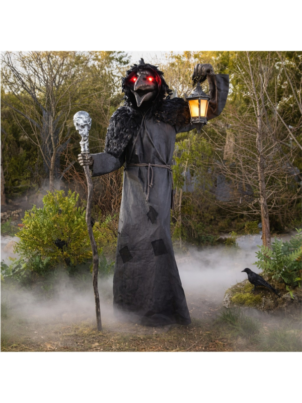 Automate Halloween Grand Corbeau de la Peste Animé 198 cm – Raven Gruesome Grounds