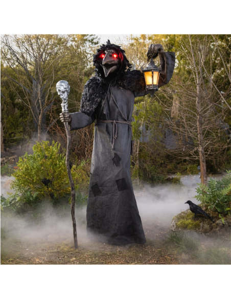 Automate Halloween Grand Corbeau de la Peste Animé 198 cm – Raven Gruesome Grounds