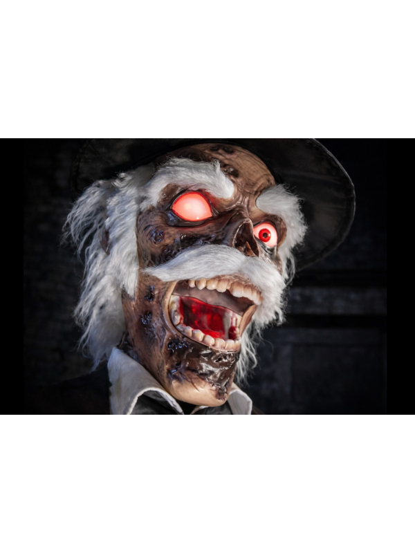 Zombie Barbier Animatronic 213 cm – Décoration Halloween avec Effet LED et Mouvement Animée