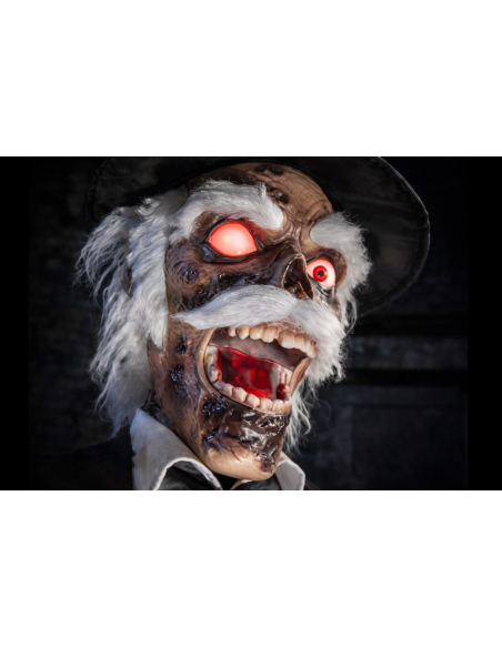 Zombie Barbier Animatronic 213 cm – Décoration Halloween avec Effet LED et Mouvement Animée