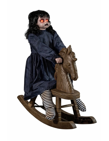 Poupée Animée sur Cheval à Bascule Halloween Exclusivité Déguiz-Fêtes