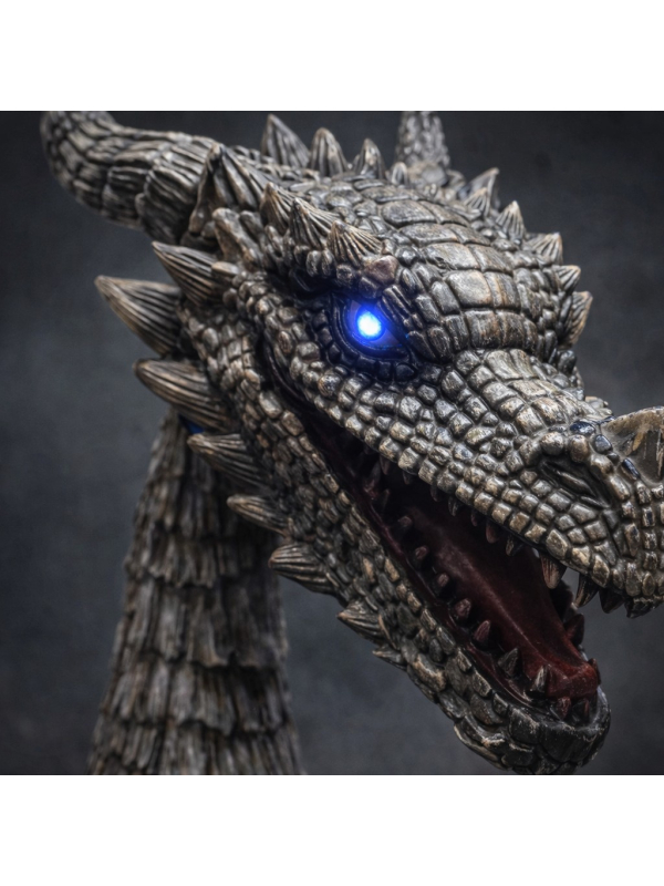 Automate Dragon Géant Animé 187 cm – Animatronic Halloween avec Lumières, Mouvement & Effet Fumée