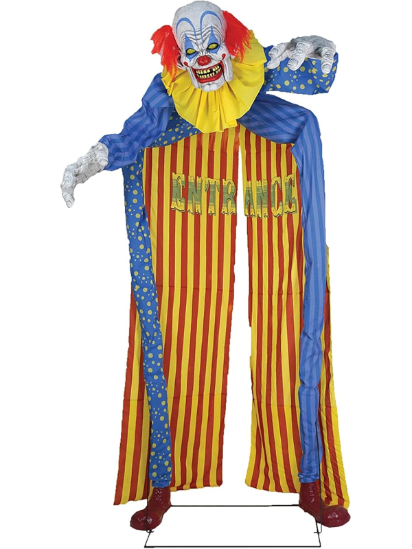 Automate Clown Géant Animé 220 cm - Entrée Halloween Cirque