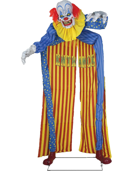 Automate Clown Géant Animé 220 cm - Entrée Halloween Cirque