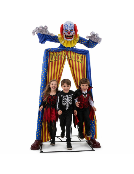 Automate Clown Géant Animé 220 cm - Entrée Halloween Cirque