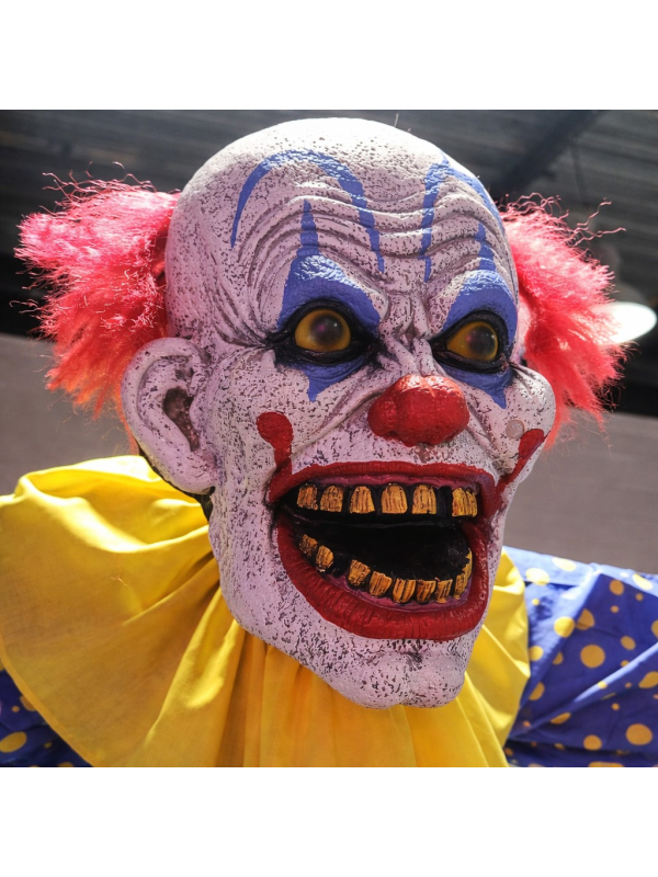 Automate Clown Géant Animé 220 cm - Entrée Halloween Cirque