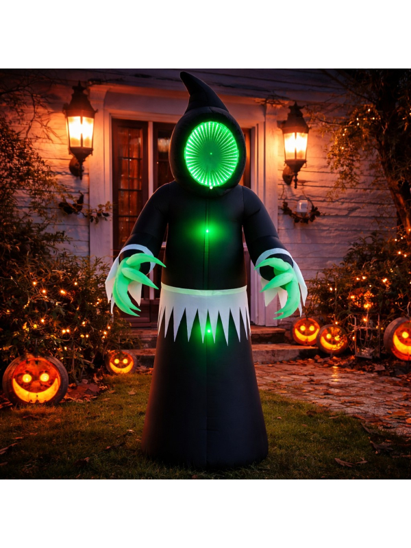 Décoration Gonflable Halloween Spectre Fantôme avec Miroir Lumineux Infini – 240 cm