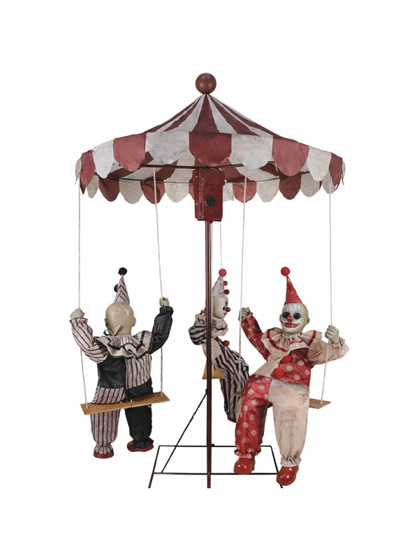 Automate Halloween - 3 Clowns Vintage sur Balançoire Manège Cirque Hanté